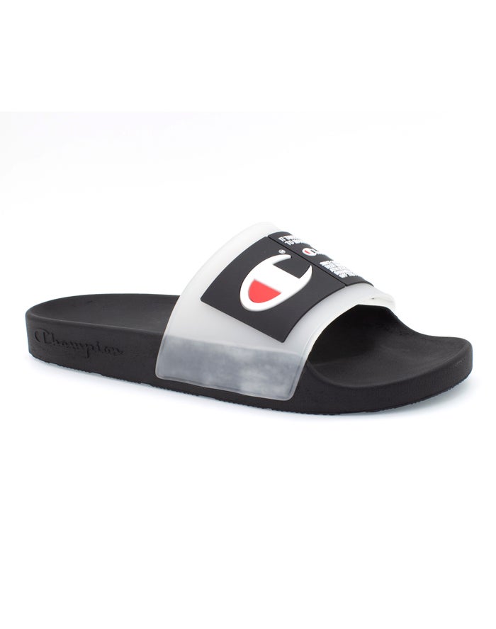 Champion Mens Slides NZ - Ipo White/Black ( 0268-CPMYV )